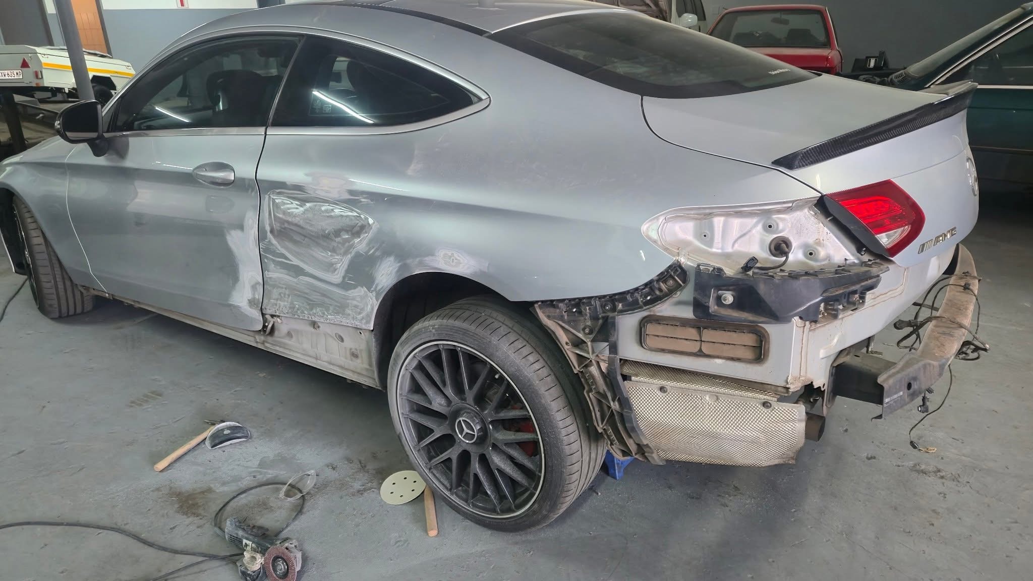 Panel beating on a Mercedes-AMG