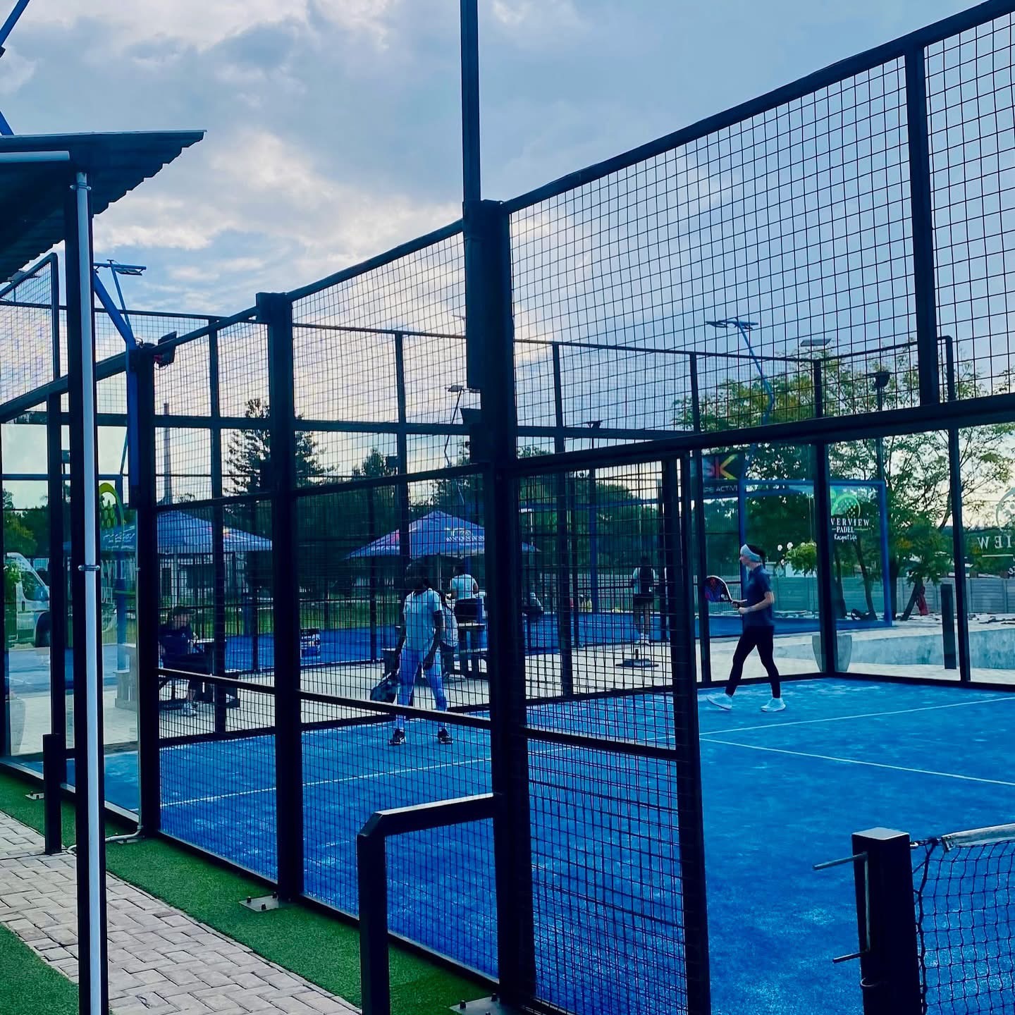 Glass padel courts